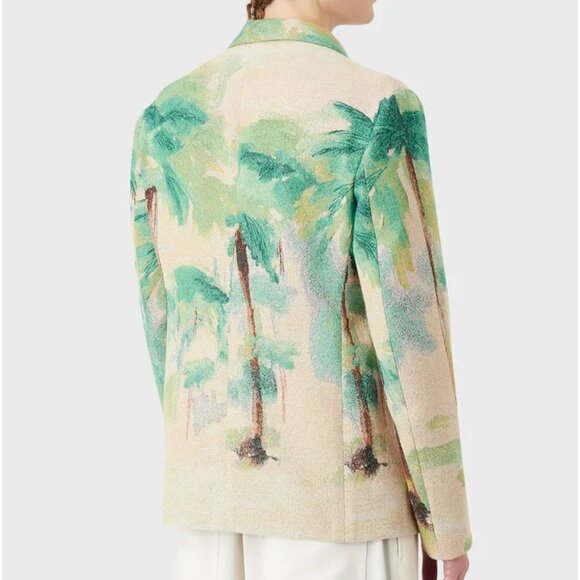 Emporio Armani jacket 48 US 38 tapestry with palm trees $895 blazer - Picture 3 of 10